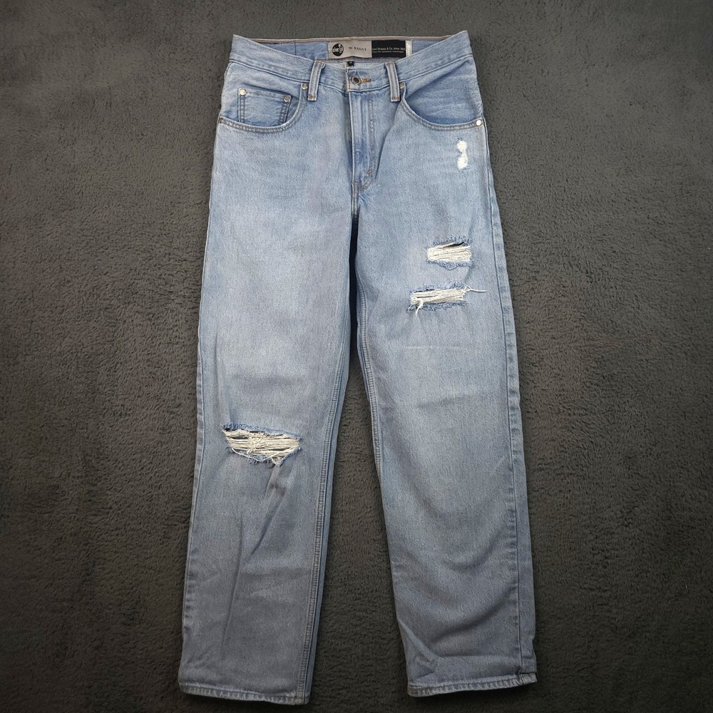 Levis Silver Tab '94 Baggy Straight Leg Mid Rise Jeans Womens W28 L31 Distressed